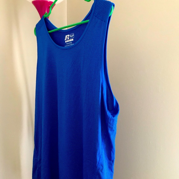 RUSELL Training fit, BLUE SLEEVELESS SHIRT. - Picture 1 of 7